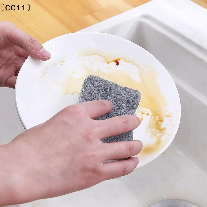 Double-sided Cleaning Spongs Scouring Pad Kitchen Wipe Dishwashing Qme