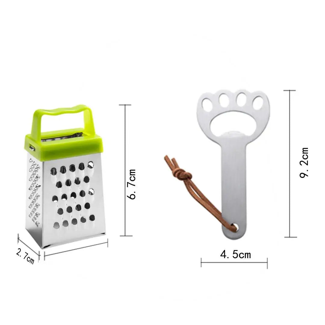 A Lovely Cat Paw Doll Keychain Beer Opener Pendant, Multi Function Vegetable Cutting Grater, Household Kitchen Dish Scrub Brush Qme 2 piece kitchenware4