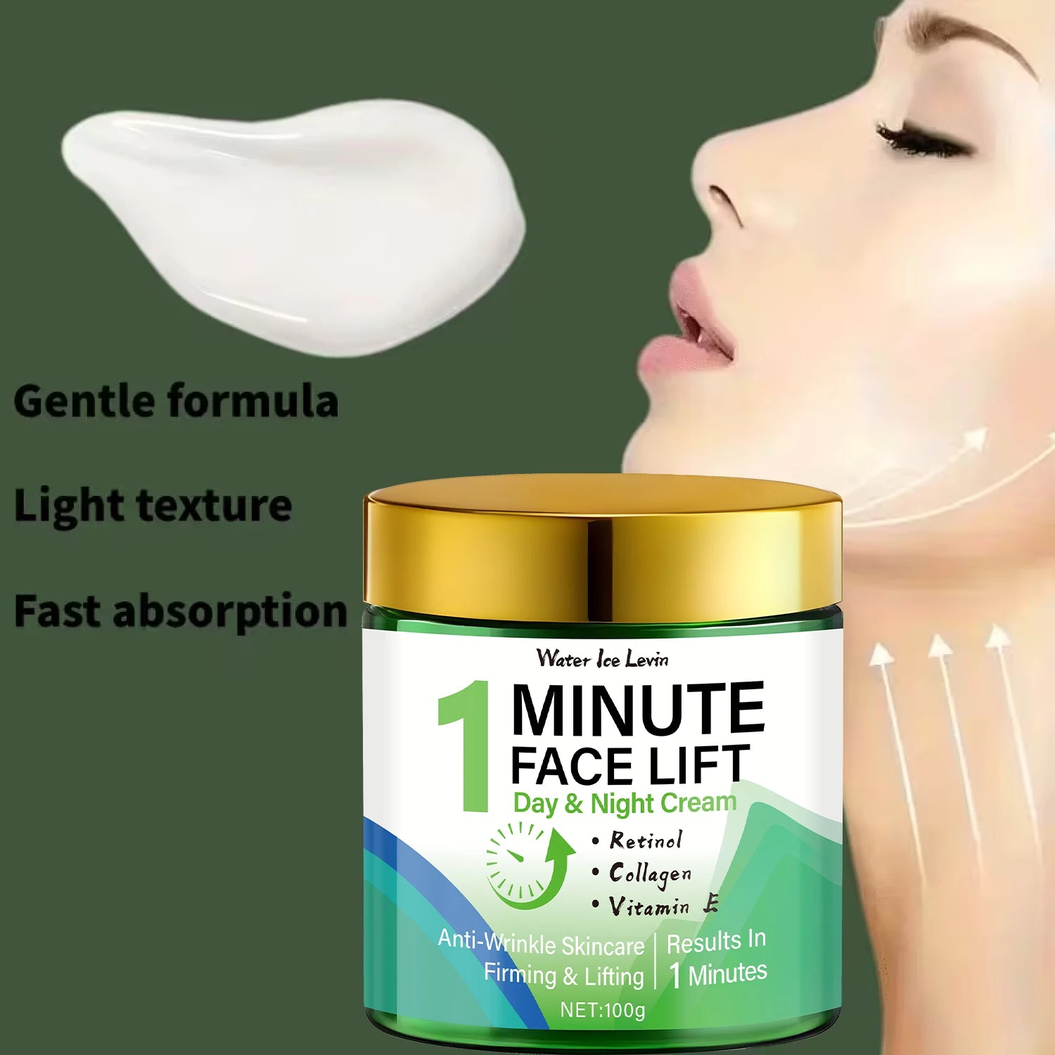 Minute Face Lift Day & Night Cream with Retinol & Collagen for Instant Firming & Deep Moisture. Qme