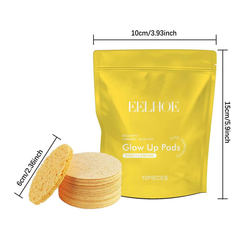 Turmeric Cleansing Pad Deep Clean Remove Dirt Oil Control and Soften Dead Skin Exfoliating Facial Pads for Acne-Prone Skin Qme