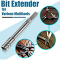 A02F-2Pack Multitool Bit Driver Extender 1/4 Inch Extension Rod Drill Bit With Flat Handle For Enhanced Accessory Use Qme Silver Grey