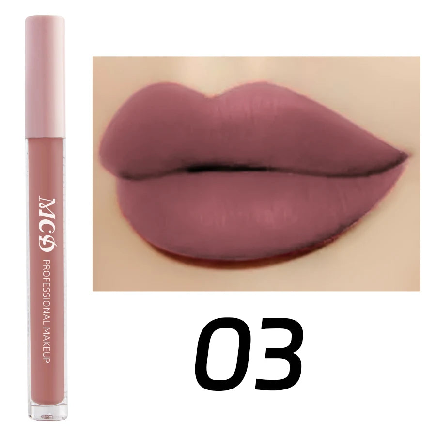 Dark Brown Matte Velvet Lip Gloss Waterproof Liquid Lipstick Nude Qme 03