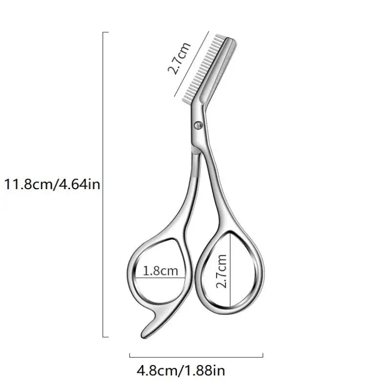 Professional Eyebrow Trimming Scissors Stainless Steel Combs Grooming Qme