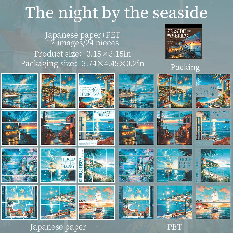 Beautiful scenery 24/120 sheets Aesthetic Stationery Decorative Sticker Book DIY Journal Stickers Kids Gift Scrapbook supplies Qme E
