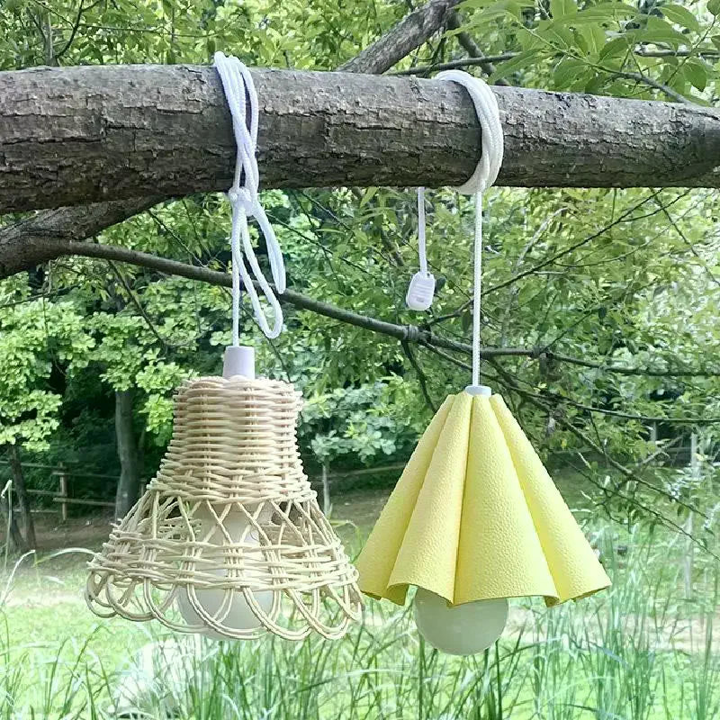 Leather Waterproof Lampshade LED Light Protective Cover Durable Hanging Garden Path Light Replacement PU Sleeve For Camping Qme