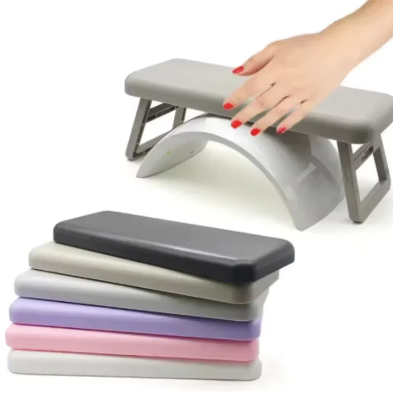 Foldable Nail Art Hand Pillow ABS Nail Rest Arm Stand Holder Armrest Sponge Support Mat Polish Tool Practice Salon Qme