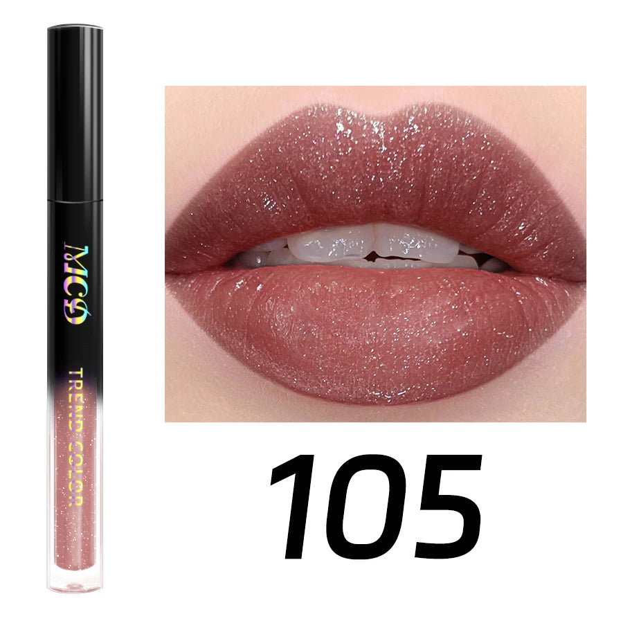 15 Glitter Lip Glaze Long Lasting Waterproof Liquid Lipstick Dewy Qme 105