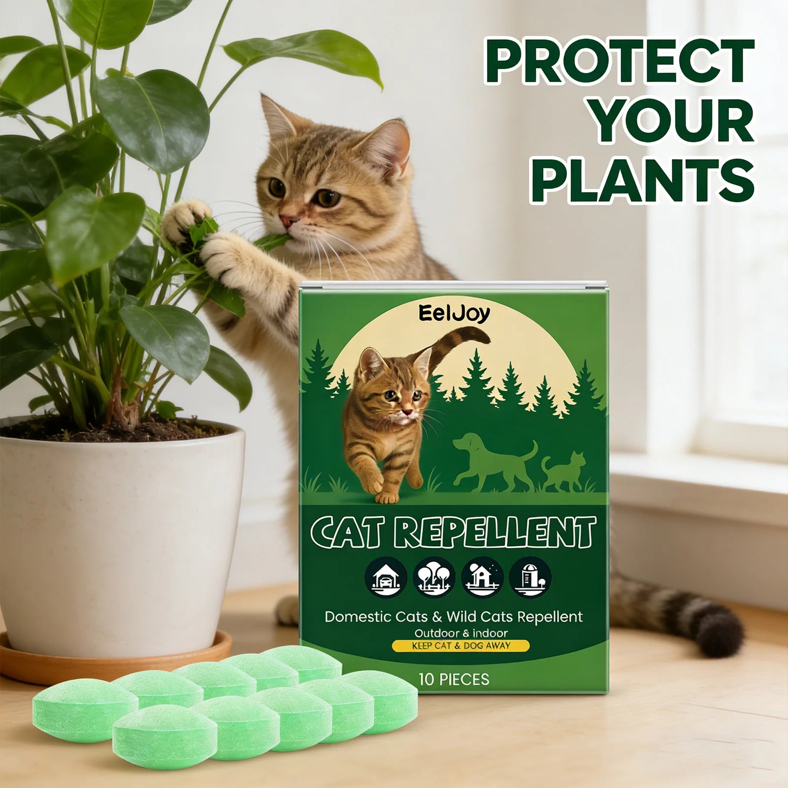Indoor Cats Repellent Pill Prevent Biting & Gnawing Correcting Pet Behavior Reducing Scratching Furniture Outdoor Pets Training Qme