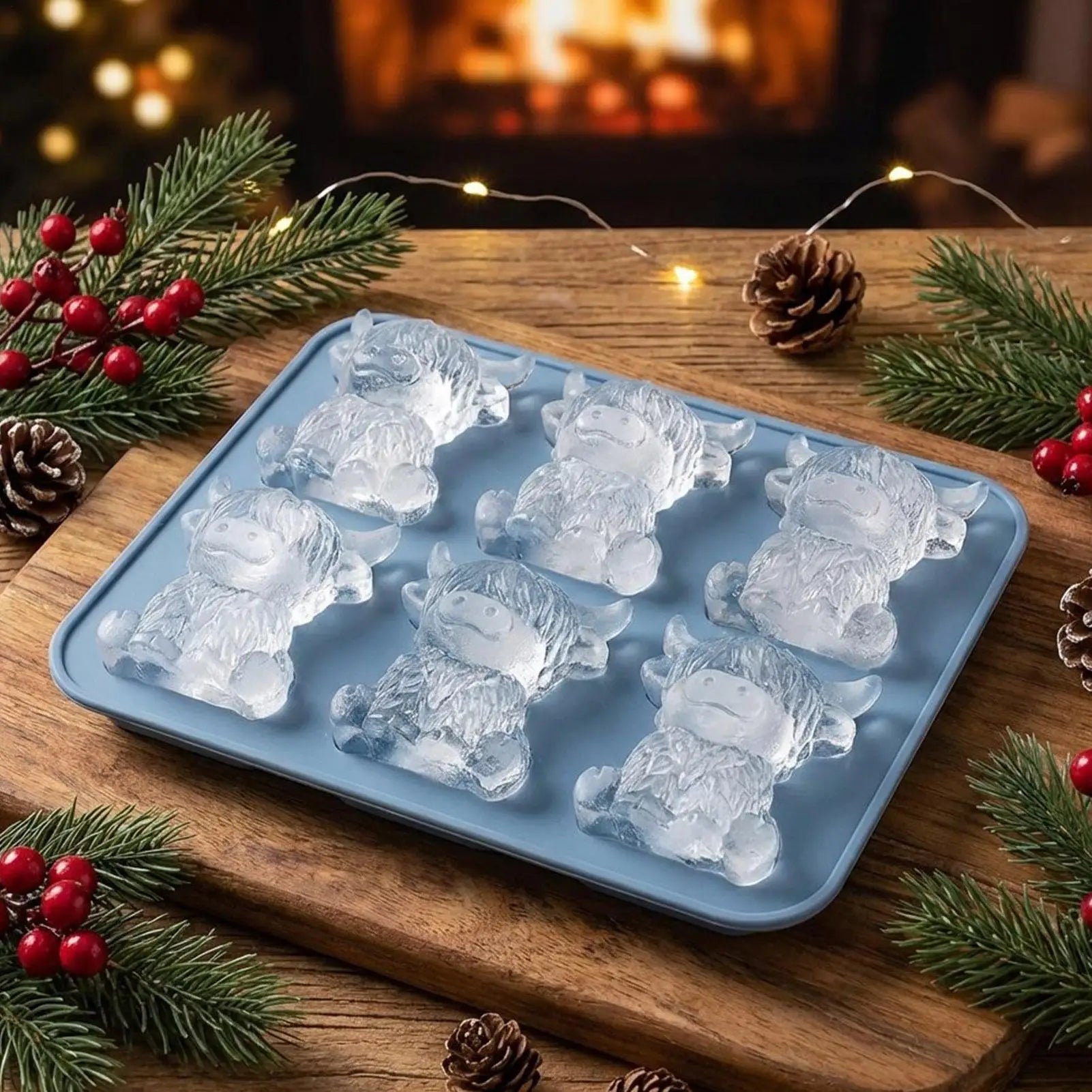 Ice Molds 6 Cavity Cow Shaped Flexible Chilling Cube Making Tool Whiskey Ice Cubes for Cocktails Bourbon Tequila Vodka Drinks Qme