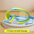 Kids Swimming Goggles Big Frame HD View Anti-fog Waterproof Qme Green