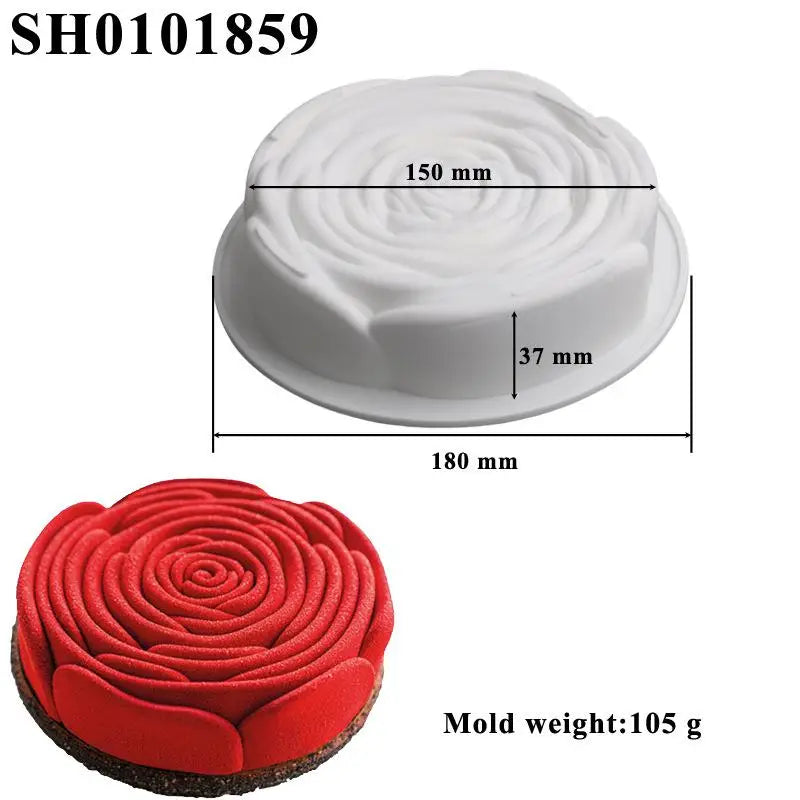 Rose Shape Silicone Cake Mold Mousse Pastry Valentine's Day Party Qme A3