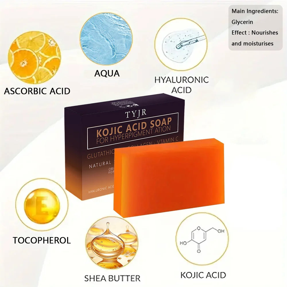 Turmeric Kojic Acid Soap Massage Soap Handmade Soap for Face and Bath for Deep Cleansing, Exfoliation, Body Moisturizing Qme