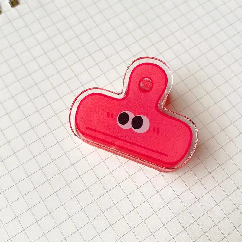 Cartoon Big Eye Binder Clips Cute Vibrant Assorted Colors Bulk School Qme Red