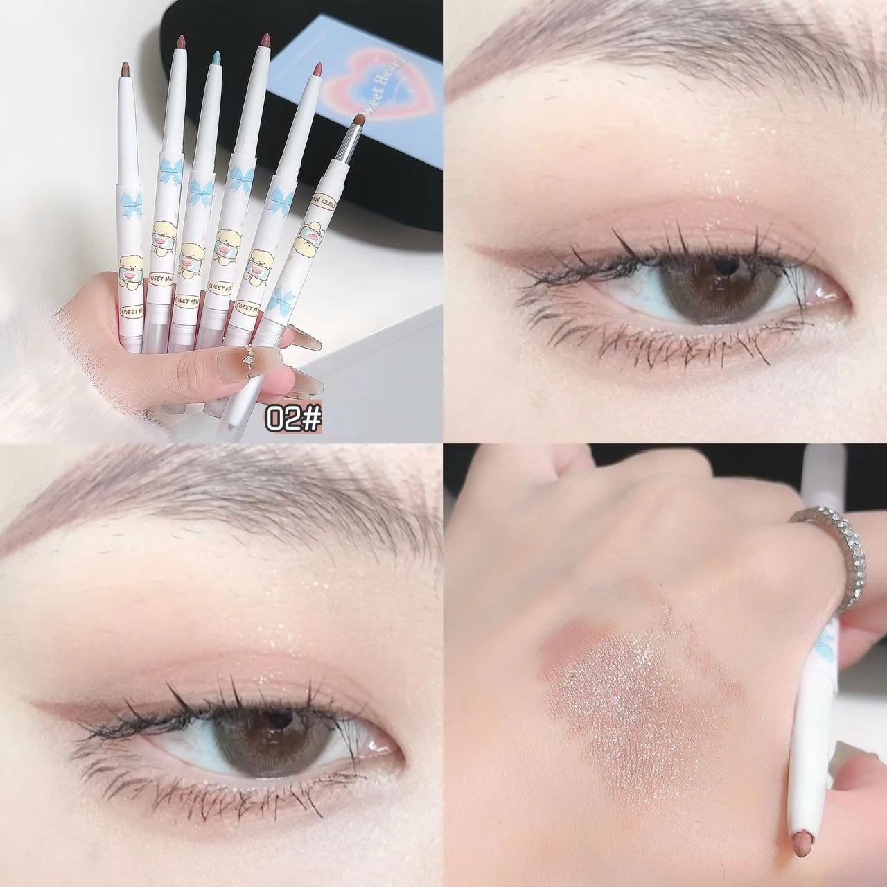 Silky Eye Liner Pencil Lying Silkworm Shadow Pen Natural Matte Green Pink Eyeliner Gel Easy To Color Waterproof Eye Make Up Tool Qme 02