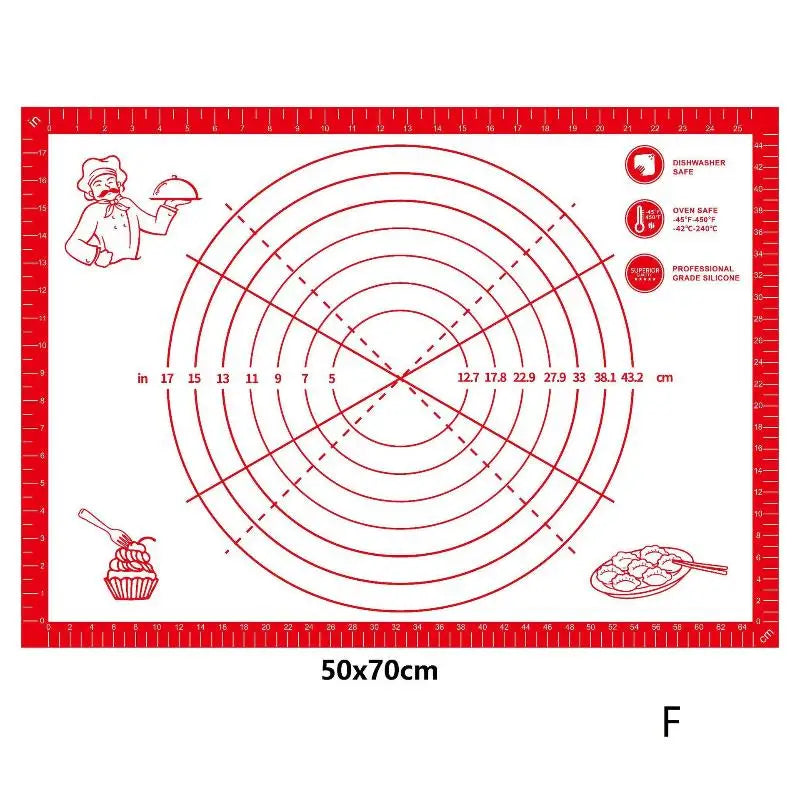 Silicone Baking Mat Kneading Pad Dough Pizza Cake Maker Kitchen Qme F
