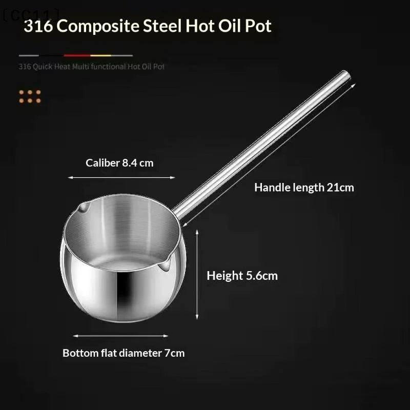 Multifunctional Sauce Spoon Stainless Steel Seasoning Oil Pour Spout Qme