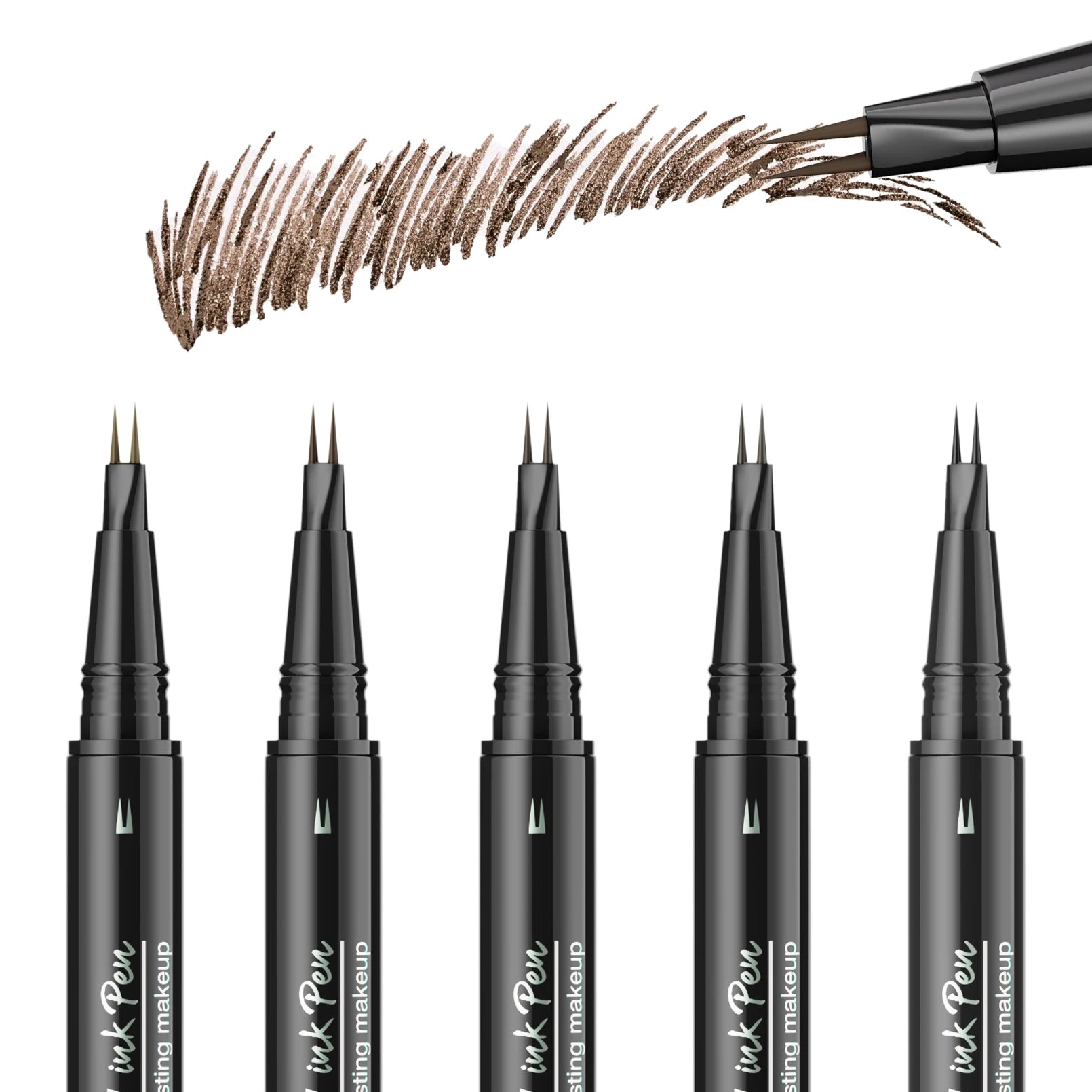 Two-Pronged Eyebrow Pencil Waterproof Sweatproof Non-smudging Multifunctional Natural Eyebrow Pencil Makeup Cosmetics Qme
