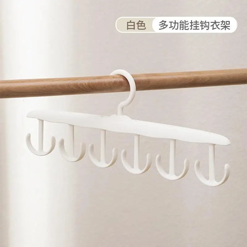 Portable Home Dorm Storage 12-Hook Rotating Hanger Space-saving Qme White