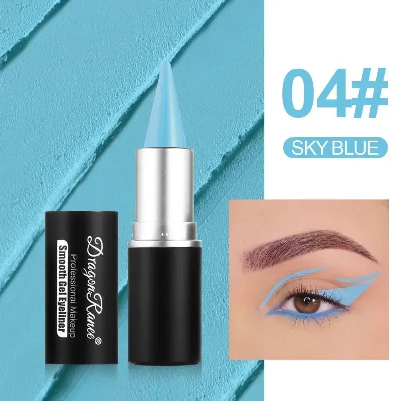 Creamy Texture Eyeliner Black Red Matte Easy Coloring Sweatproof High Pigment Eyeliner Pencil Daily Makeup Accessories for Women Qme 04 BLUE