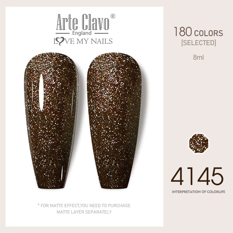 Arte Clavo Colorful Glitter Series UV Gel Nail Polish Sequin Soak Off