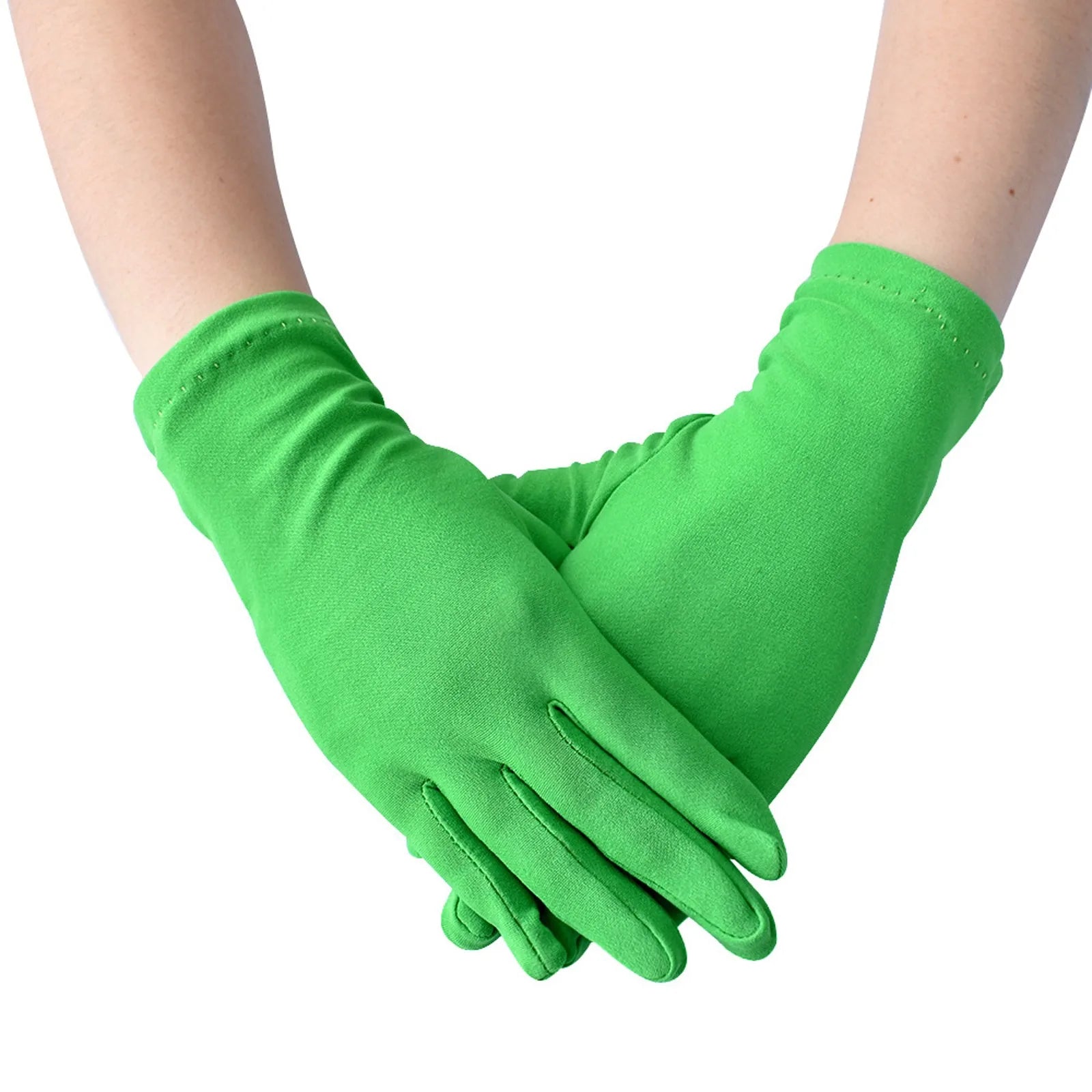 Women and Men Multicolor Stage Performance Masquerade Party Cosplay Opera Accessories Multipropose Etiquette Mittens Qme Green