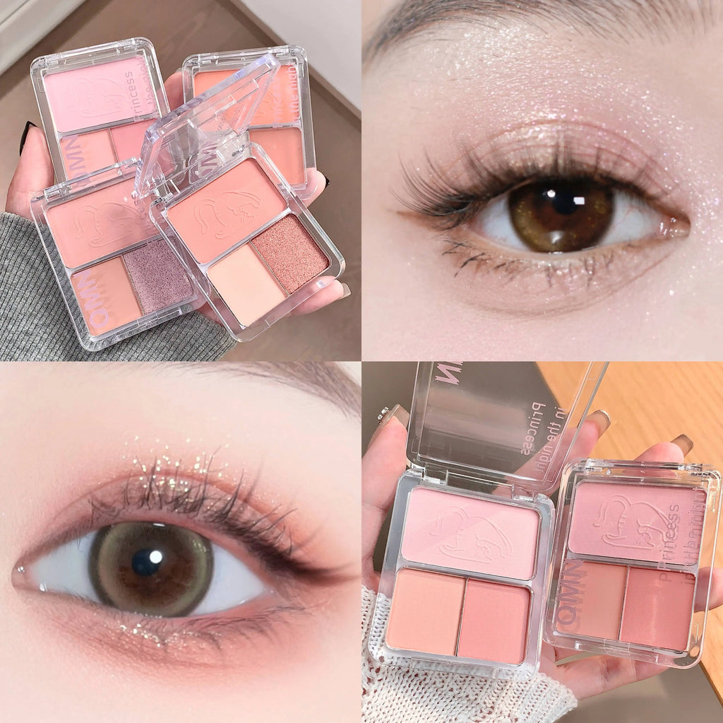 QMN Three-color Eyeshadow Palette Matte Pearlescent Long-lasting Qme