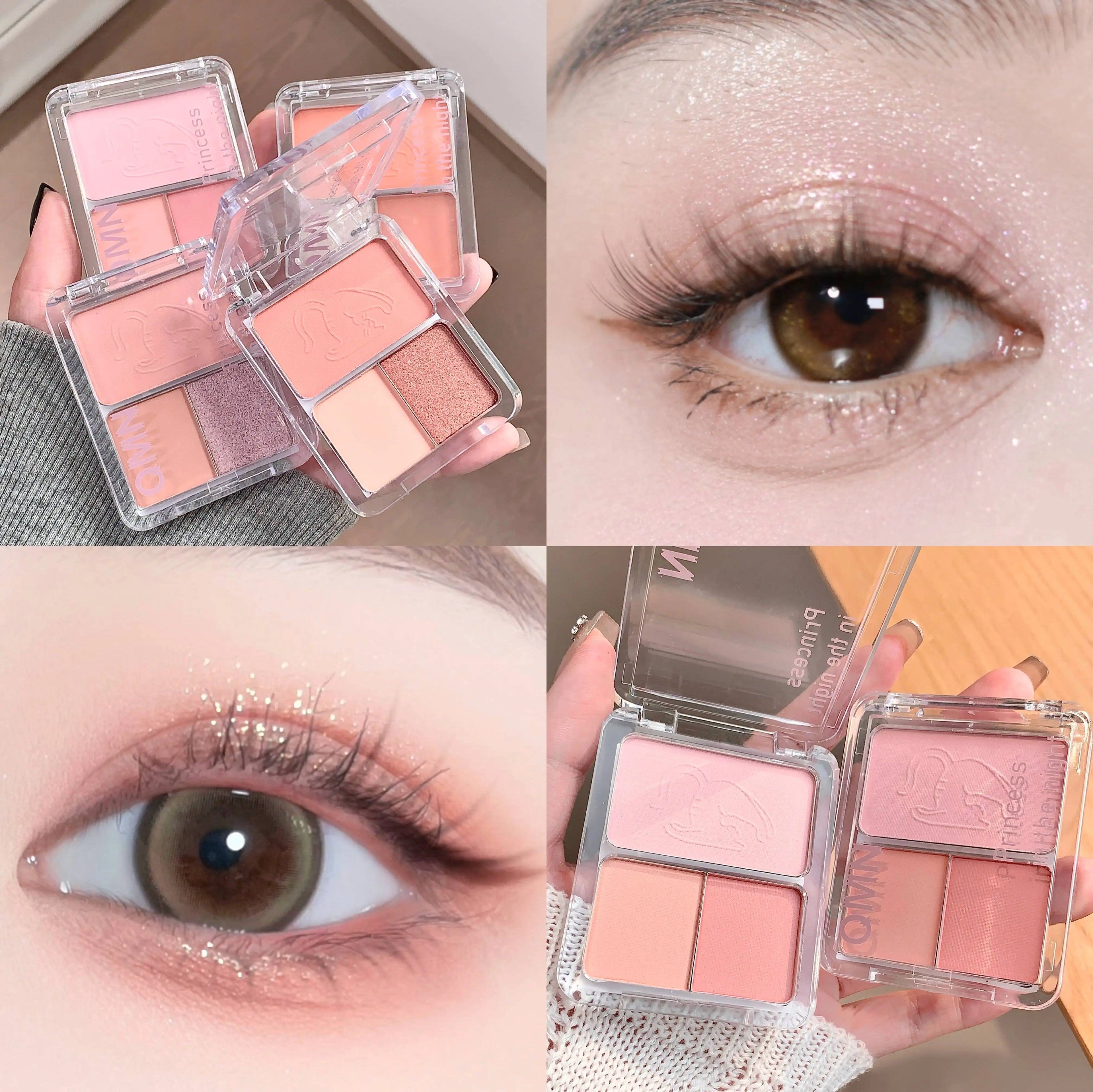 QMN Three-color Eyeshadow Palette Matte Pearlescent Long-lasting Qme
