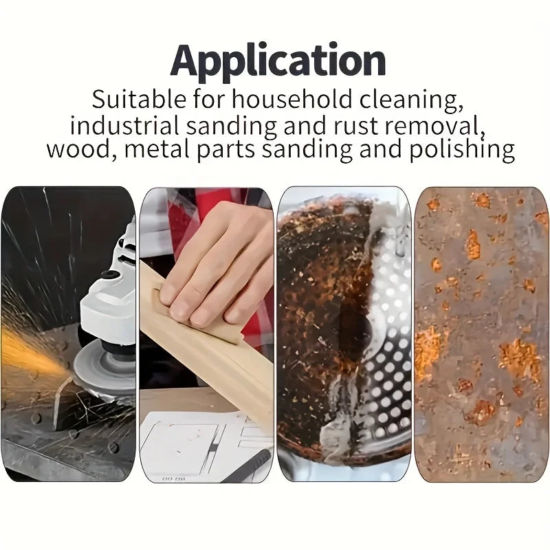 3pcs sandpaper sponge, coarse sand, medium sand, fine sand brick sandpaper, suitable for metal, wood, glass, washable and reusab Qme