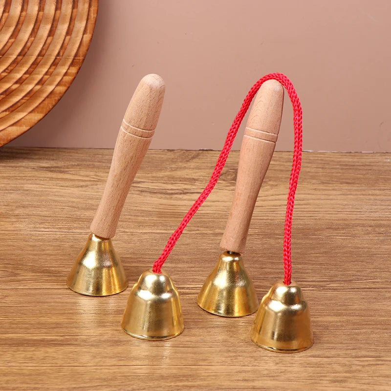 1Pair Children Musical Instrument Toy Bells Strings Handles Qme