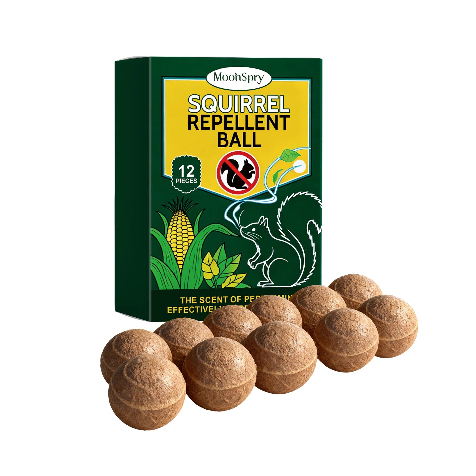 Squirrel Repellent Balls Drive Away Squirrels Reduce Disturbance Persistent Odor Emission Natural Peppermint Wildlife Repellents Qme 12pcs Boxed