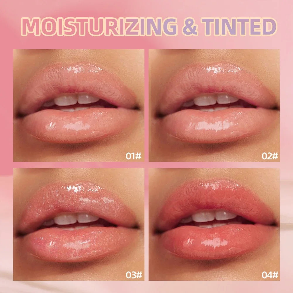 QIBEST Moisturizing Lip Butter Balm Makeup Sets Hydrating Lip Balm Plumping Lip Oil Glossy Glaze Nourishing Daily Care Lipstick Qme