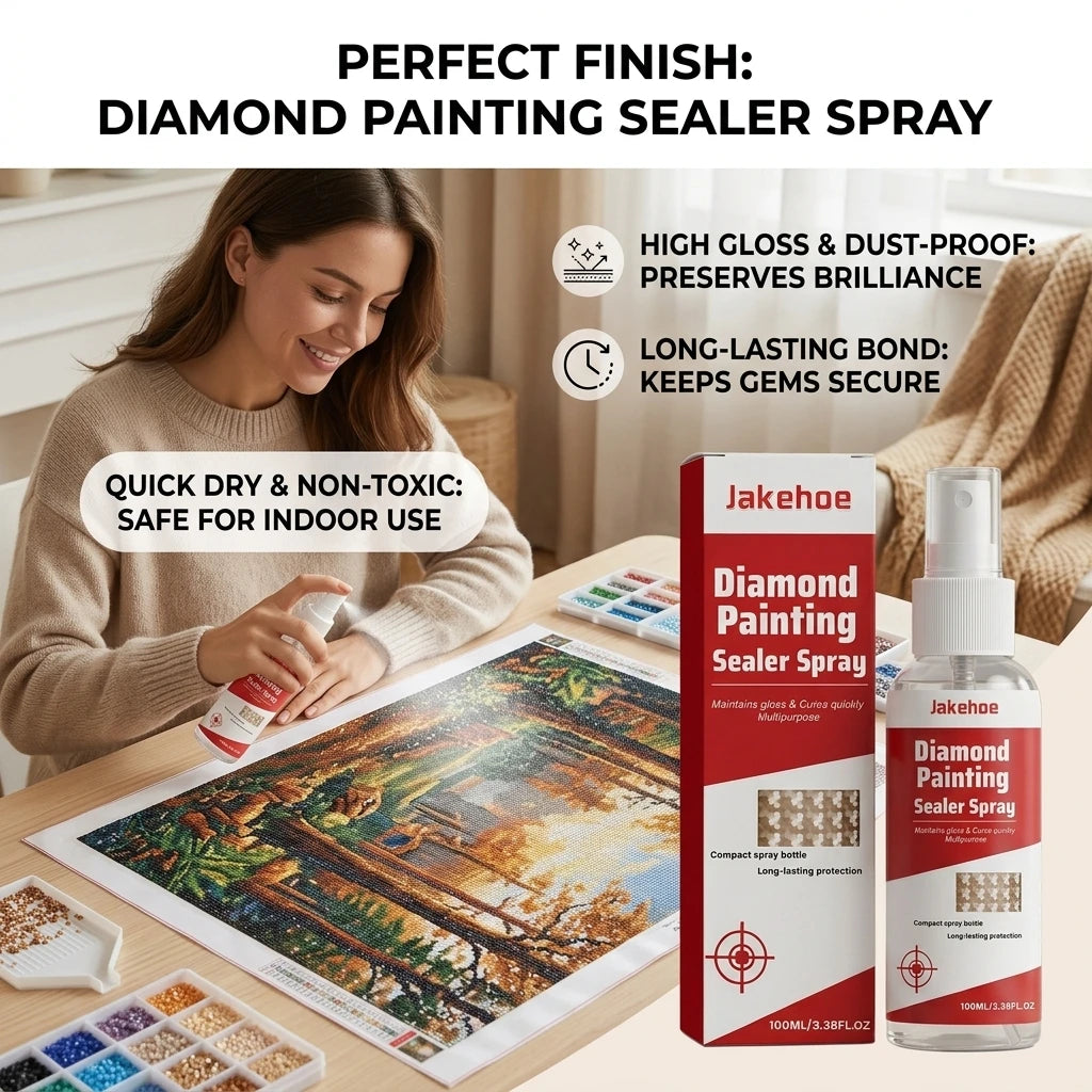 Diamond Painting Sealer Spray Fast Curing Transparent Coating Preserve Sparkle Shine Prevent Fading Diamond Art Protective Spray Qme