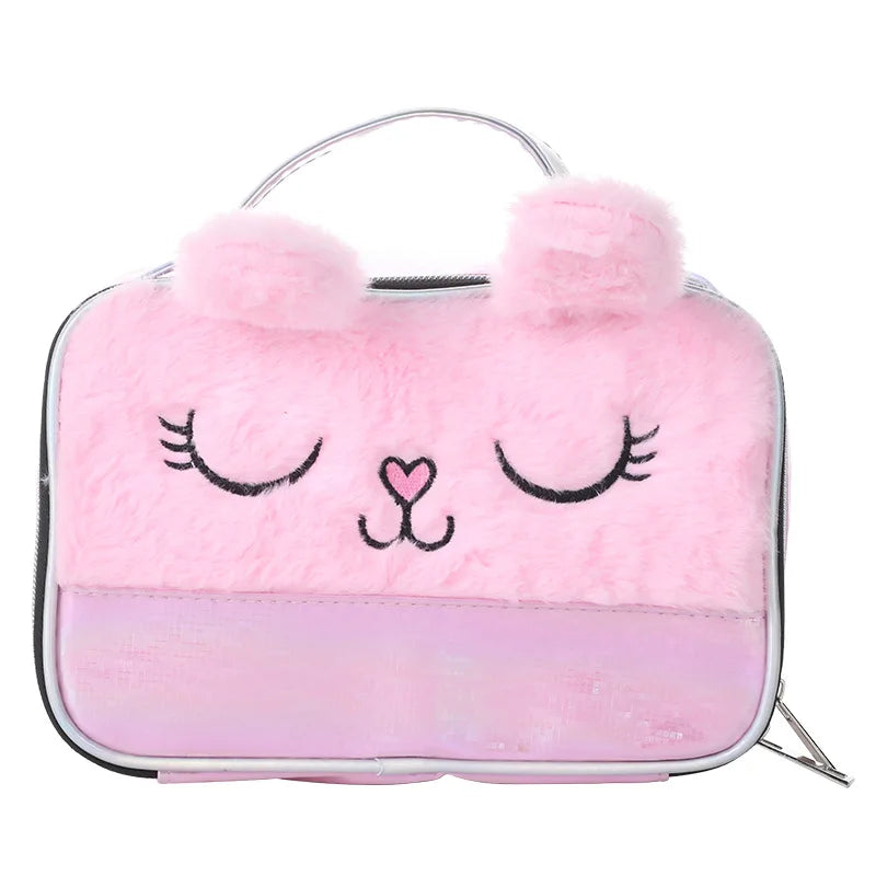 Portable Cosmetic Pouch Zipped Travel Wash Bag Versatile Storage Qme