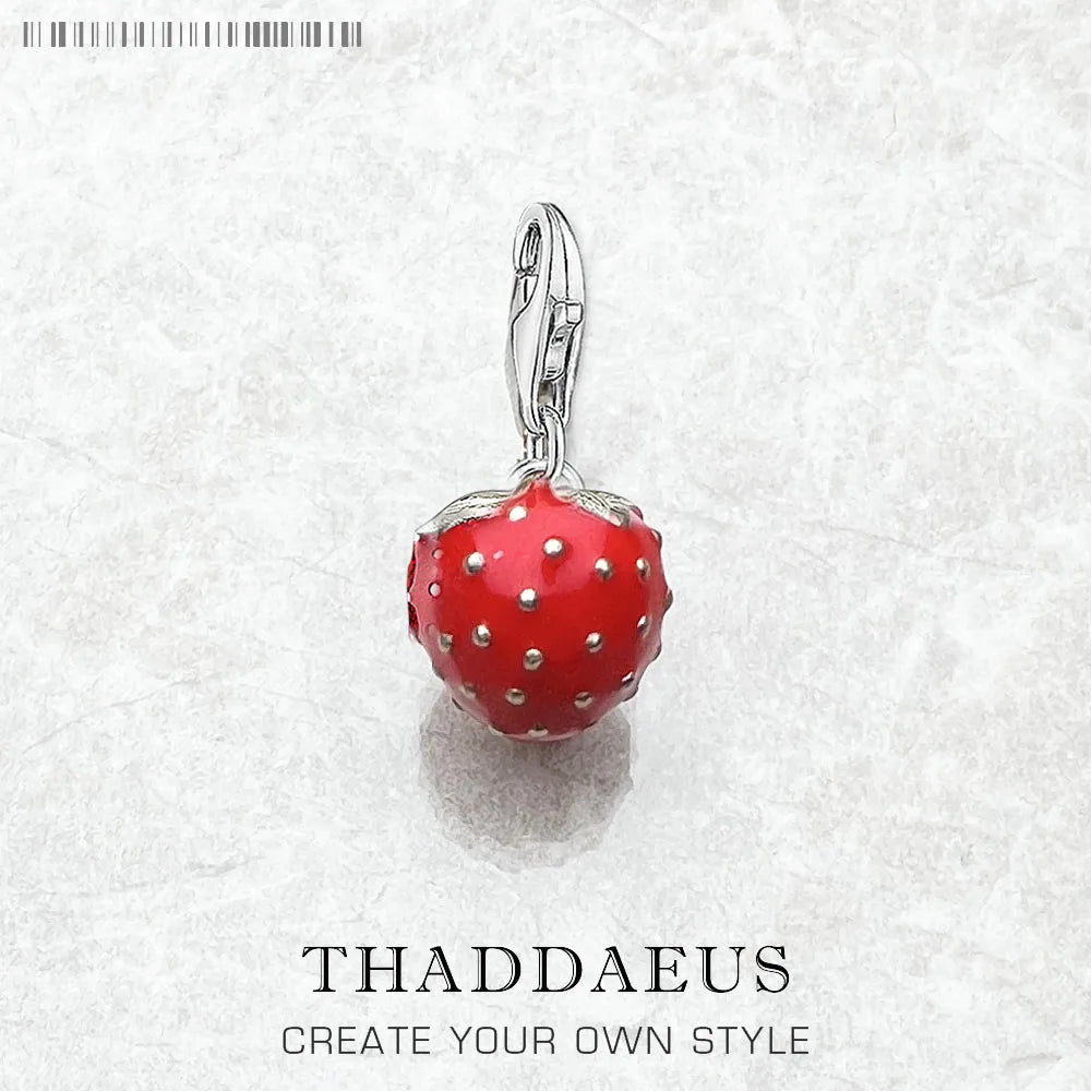 Strawberry Pendant Charm Women Girls Spring Fashion Silver 925 Sterling Jewelry Accessories Party Sweet Gift Qme Lobster Clasp