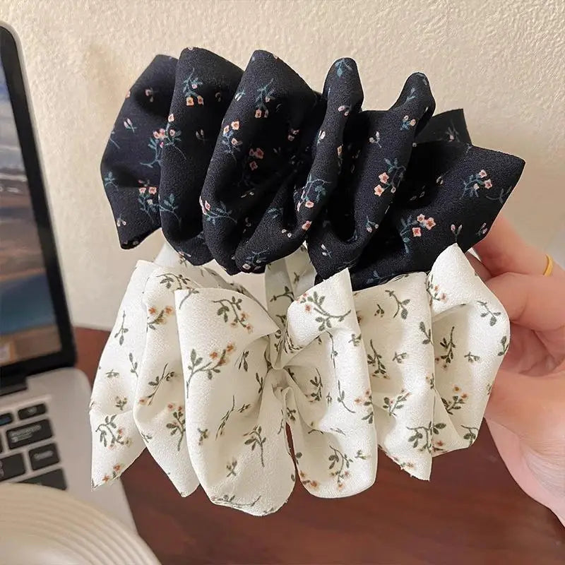 Large Polka Dot Satin Ruffled Hair Claw Clip Strong Non Slip Hold Qme