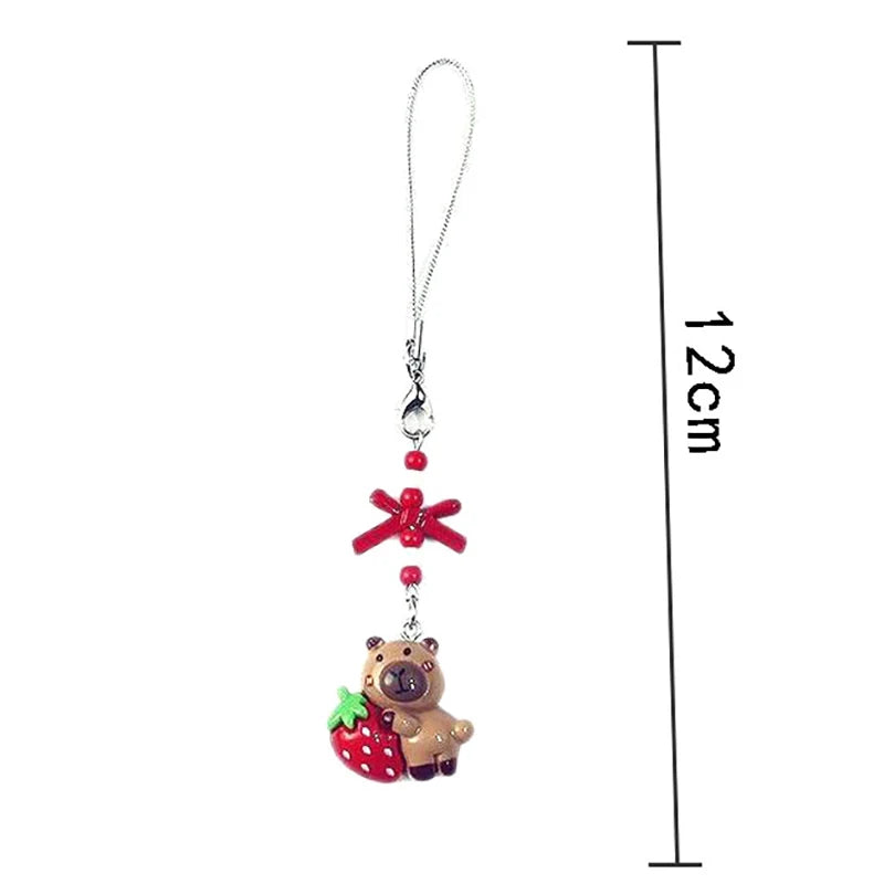 Kawaii Phone Rope Cartoon Capybara Phone Chain Anti-loss Mobile Phone Lanyard Fashion Cute Keychain Backpack Decoration Gifts Qme