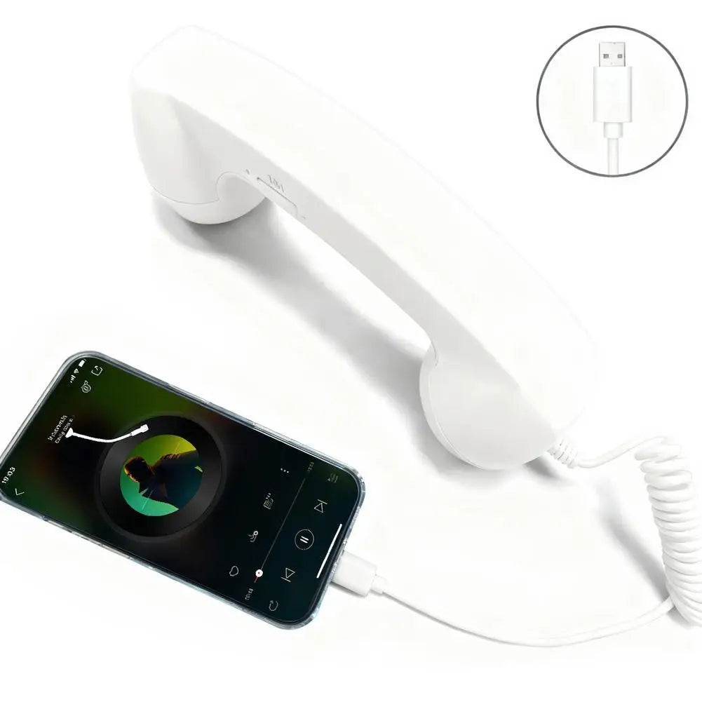 Retro Telephone Receiver Type-C 3.5mm Microphone Handset Directly Plug Into Mobile Phone Handset For Mobile Phones Qme C