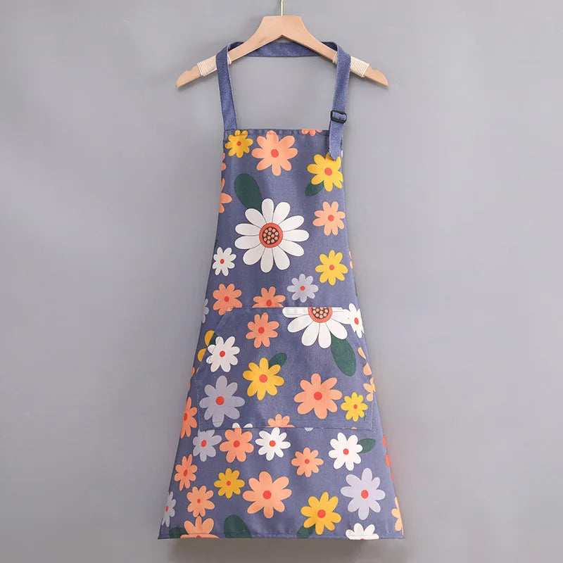 1pc Cartoon Sunflower Apron, Summer Thin, Adjustable Strap Women'S Sleeveless Kitchen Apron Home Kitchen Clean Qme A5 OneSize