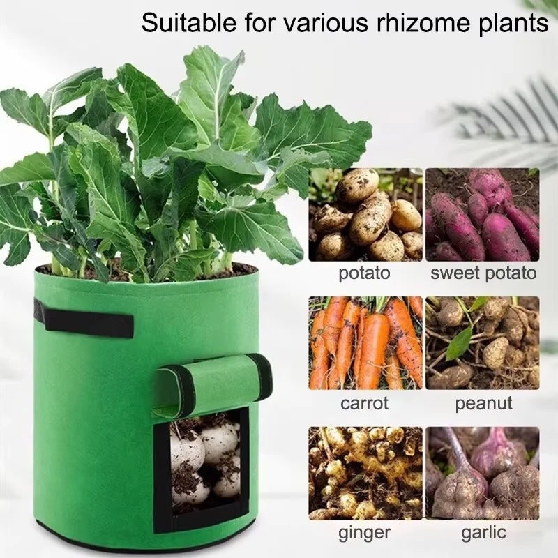 Large Diameter Vegetable Plant Seedling Bag Garden Felt Potato Planting Bag Non-Woven Felt Potato Growing Bucket Qme
