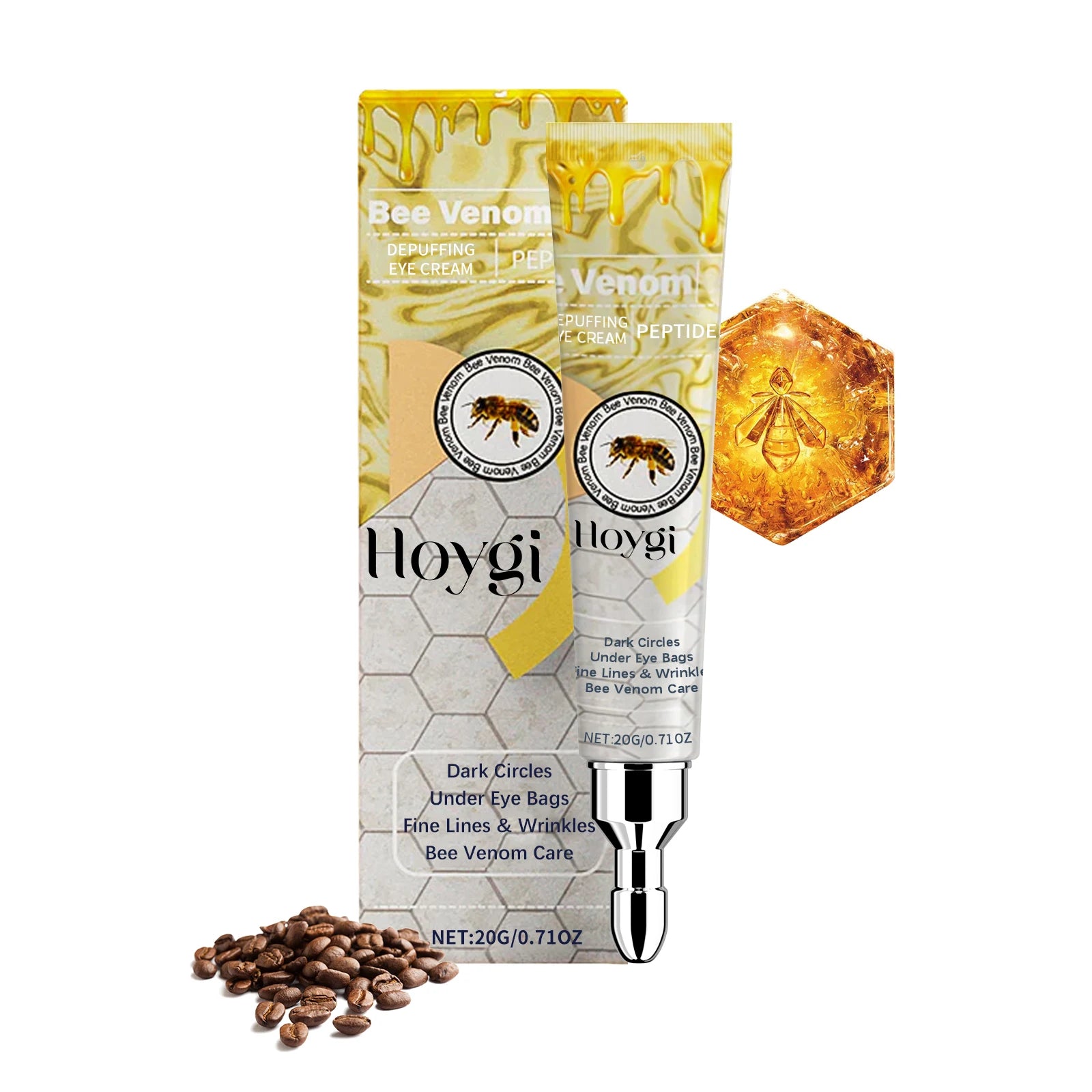 Bee Venom Eye Cream Hydrating & Firming Removal Eye Bag Anti Puffiness Fade Dark Circles Anti-Wrinkle Delicate Eye Area Care Qme 20g Boxed