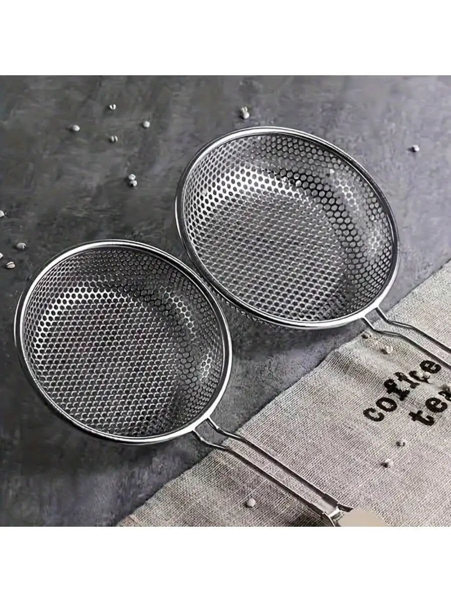 Stainless Steel Colander Wooden Handle Fine Mesh Skimmer Spoon Qme