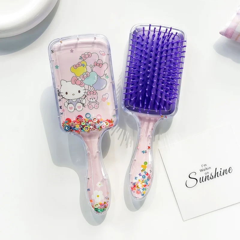 Hello Kitty Cute Cartoon Massage Cushion Comb Shake-Shake Comb, Square Curling Comb Qme