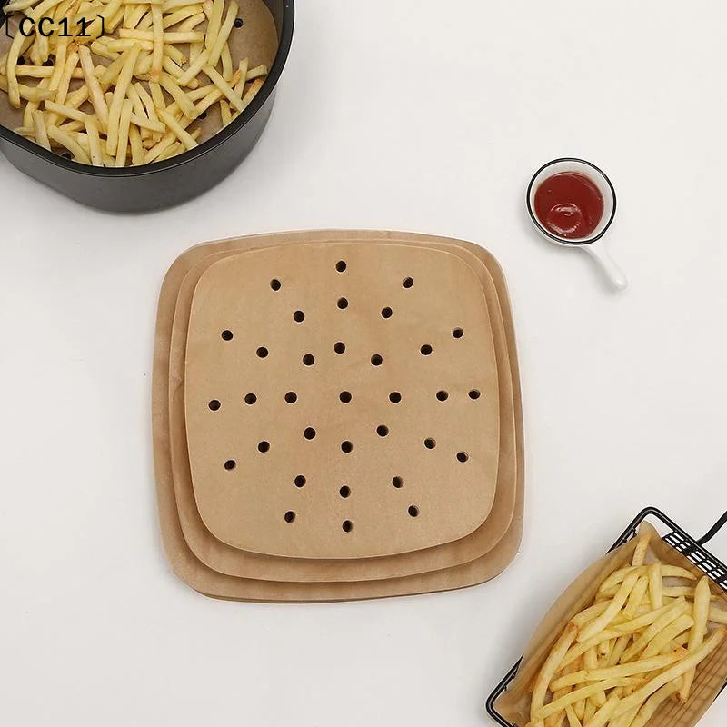 Square Air Fryer Paper Disposable Parchment Liners Non-stick Steamer Qme