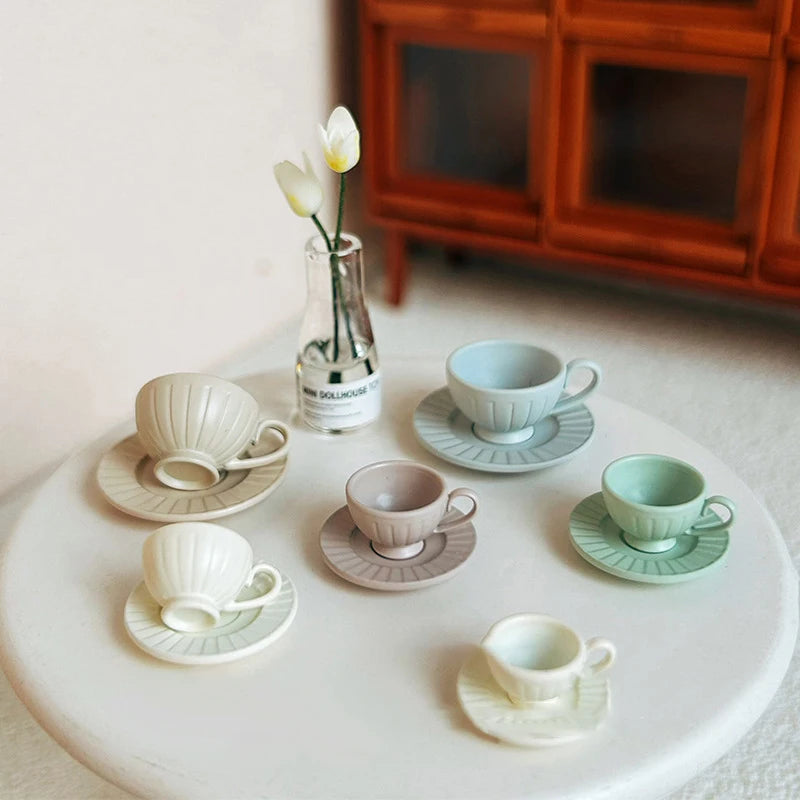1 6 12 Dollhouse Miniature Dining Ware Mini Vertical Pattern Coffee Qme