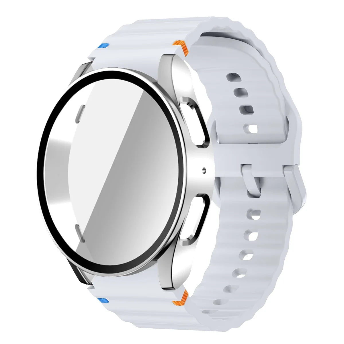 Silicone Strap for Samsung Watch 7 6 5 4 40mm 44mm 5Pro 45mm Band With Case Screen Protector Bumper cover for Wrist Accessories Qme