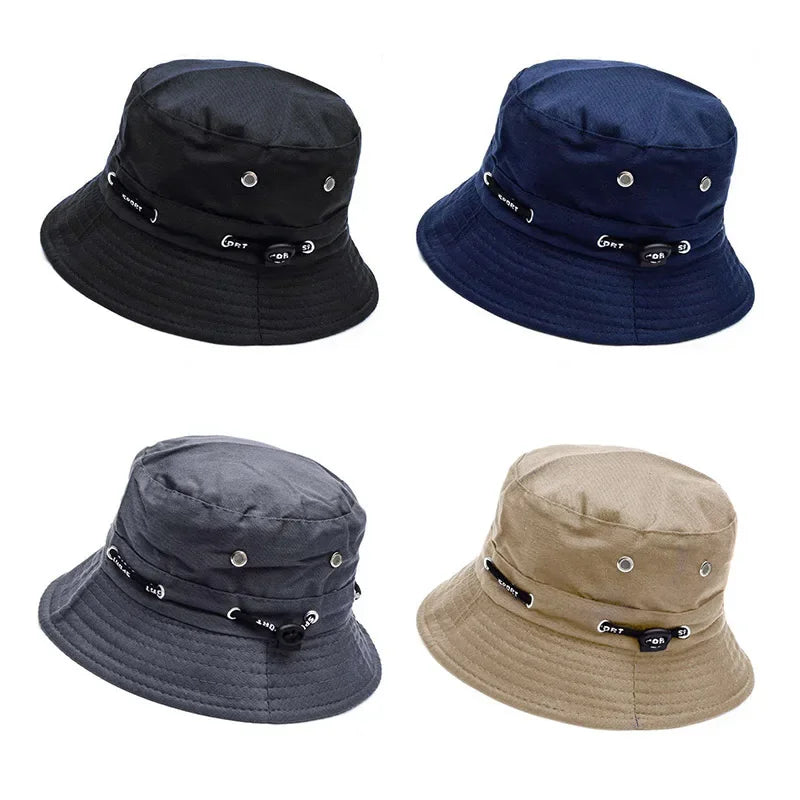 Stringed Bucket Hat Panama Breathable Sun Protection Fisherman Hat for Men Women Girls Summer Travel Sports Hiking Beach Bob Hat Qme