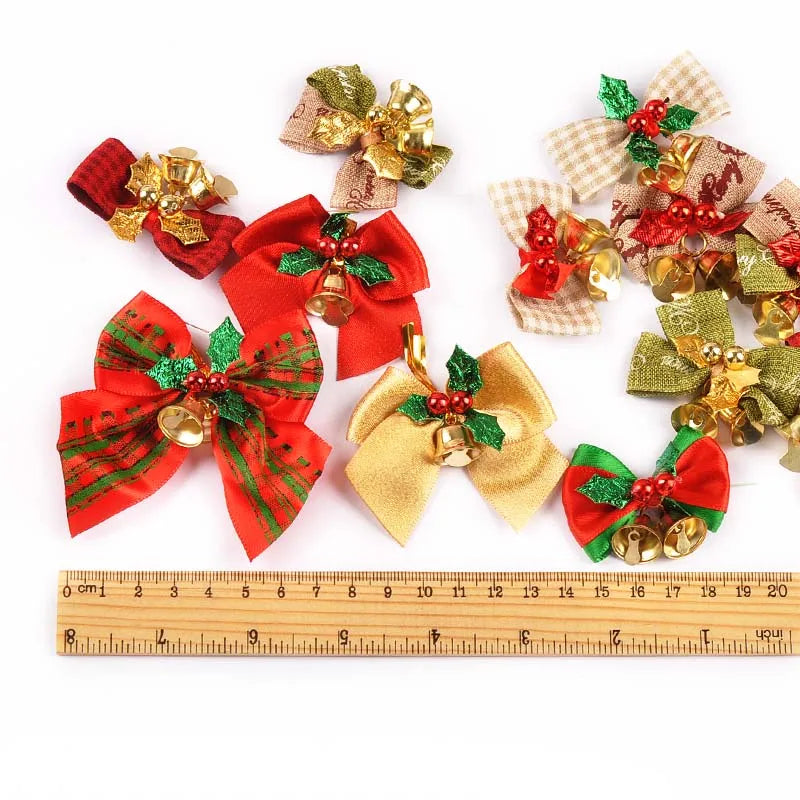 85-36mm Bow Shape Christmas Style Appliques For Clothing Hat Home Decorative Accessories Personalized Holiday Supplies cp3829 Qme