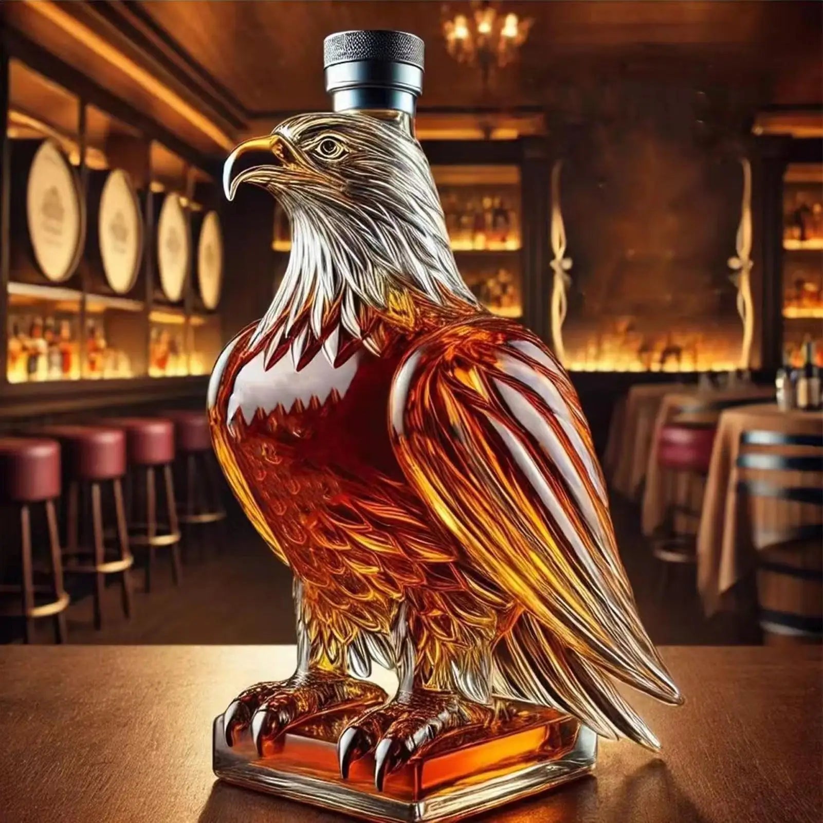 Eagle Whiskey Decanter Glass Animal-Shaped Whiskey Bottles Collectible Novelty Container for Beer Tasting Home Decor Wedding Qme Default Title