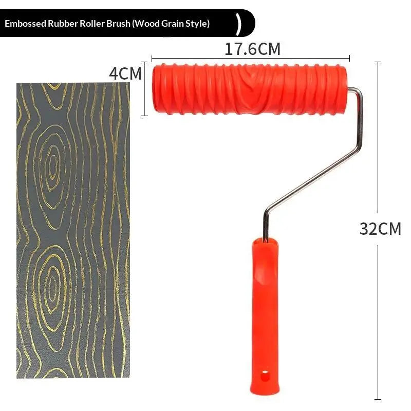 Paint Roller Embossed Rubber Drum Print Roller Paint Liquid Wallpaper Diatom Ooze Painting Tools DIY Furniture Wall Renovation Qme B