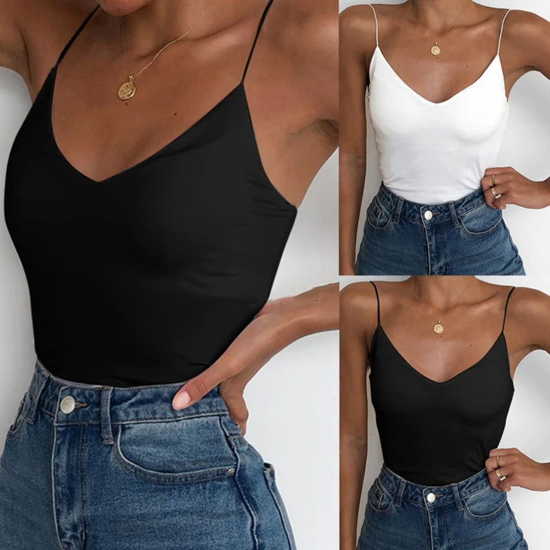 Women Thin Wild Solid Camis Vest Women Tank Tops Female 2023 Summer Sexy Strap Basic Tops Slim Sleeveless Camisole Qme